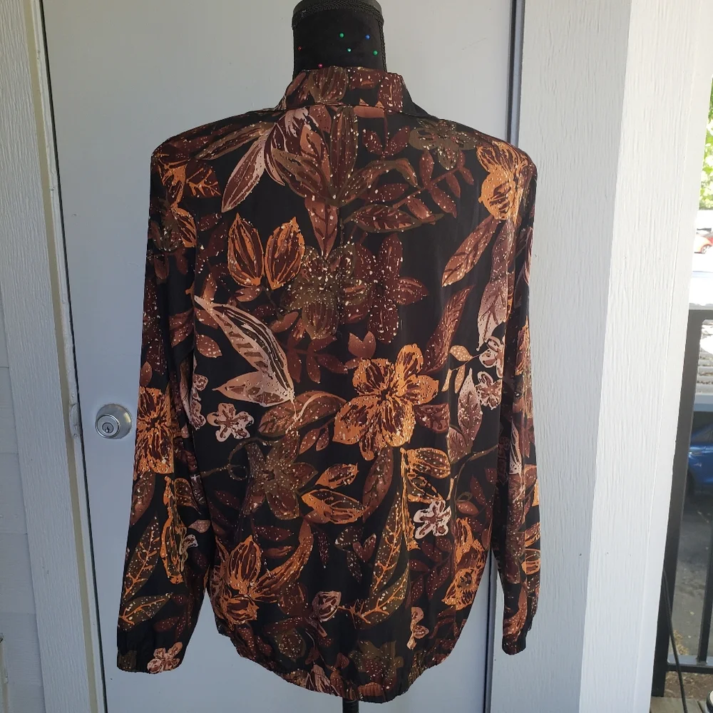 Vintage Blair Floral Brown Cottagecore Zip Up Jacket